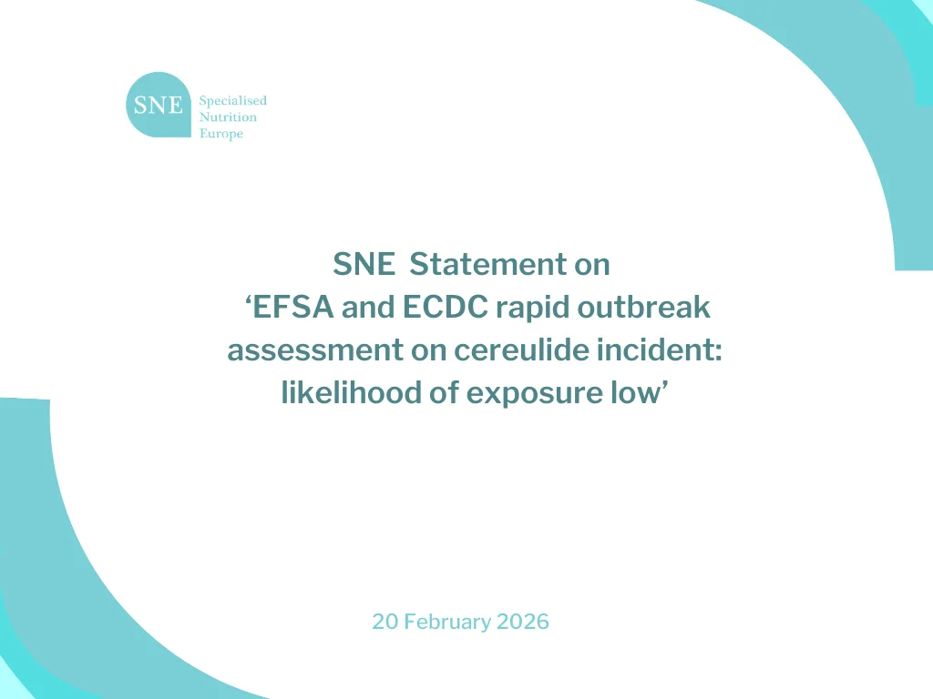 SNE Welcomes the “EFSA and ECDC rapid outbreak assessment on cereulide incident: likelihood of exposure low”